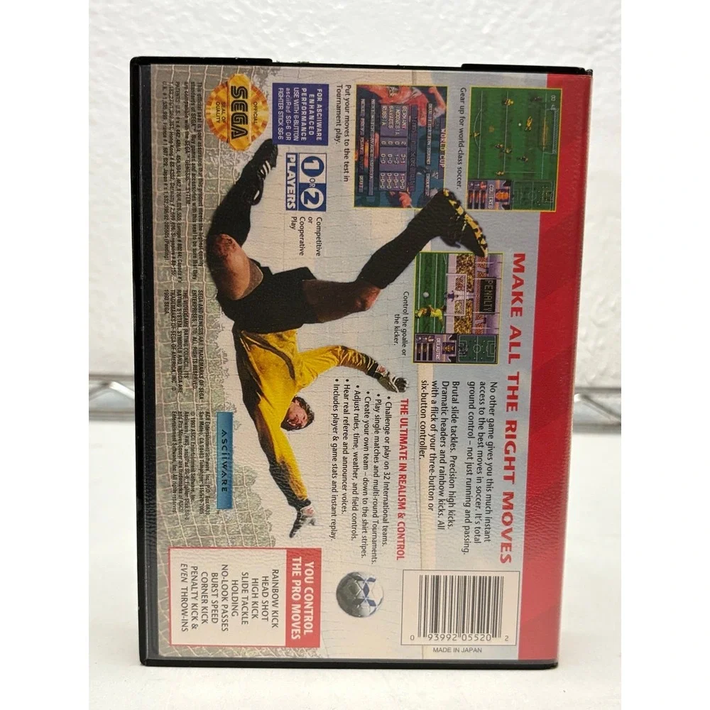 Pro Moves Soccer (Sega Genesis, 1994) - Complete In Box (CIB) - Tested & Working